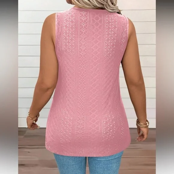 Pink Sleeveless Top with Zipper Detail